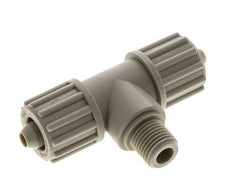 12x6mm & G1/4'' PP T-stuk Knelfitting Buitendraad 10bar Kunststof en Polyamide
