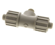 16x10mm & G1/4'' PP T-stuk Knelfitting Buitendraad 10bar Kunststof en Polyamide