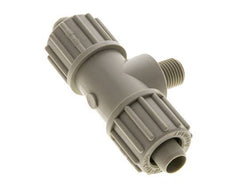 16x10mm & G1/4'' PP T-stuk Knelfitting Buitendraad 10bar Kunststof en Polyamide