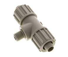 16x10mm & G1/4'' PP T-stuk Knelfitting Buitendraad 10bar Kunststof en Polyamide