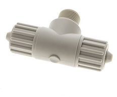 12x6mm & G3/8'' PP T-stuk Knelfitting Buitendraad 10bar Kunststof en Polyamide