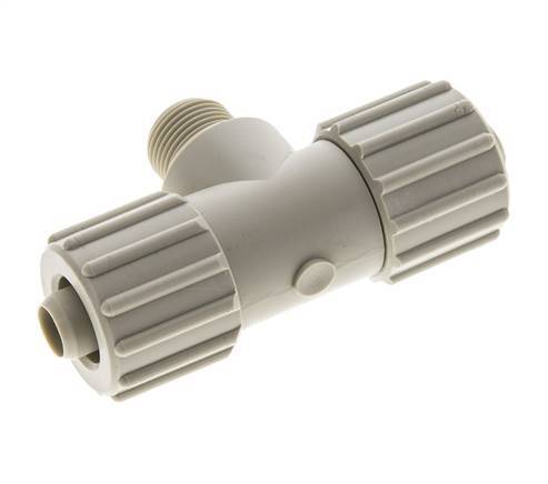 15x9mm & G3/8'' PP T-stuk Knelfitting Buitendraad 10bar Kunststof en Polyamide