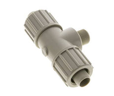 20x13mm & G3/8'' PP T-stuk Knelfitting Buitendraad 10bar Kunststof en Polyamide