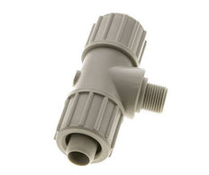20x13mm & G3/8'' PP T-stuk Knelfitting Buitendraad 10bar Kunststof en Polyamide