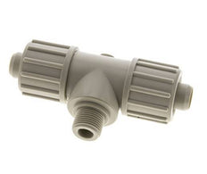 20x13mm & G3/8'' PP T-stuk Knelfitting Buitendraad 10bar Kunststof en Polyamide