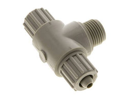12x6mm & G1/2'' PP T-stuk Knelfitting Buitendraad 10bar Kunststof en Polyamide