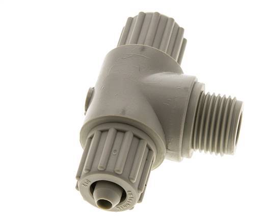 12x6mm & G1/2'' PP T-stuk Knelfitting Buitendraad 10bar Kunststof en Polyamide