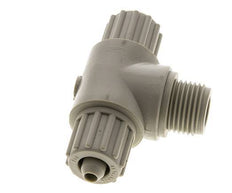 12x6mm & G1/2'' PP T-stuk Knelfitting Buitendraad 10bar Kunststof en Polyamide