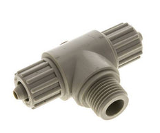 12x6mm & G1/2'' PP T-stuk Knelfitting Buitendraad 10bar Kunststof en Polyamide