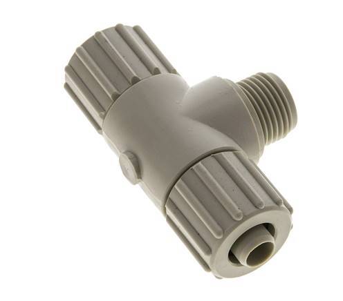15x9mm & G1/2'' PP T-stuk Knelfitting Buitendraad 10bar Kunststof en Polyamide