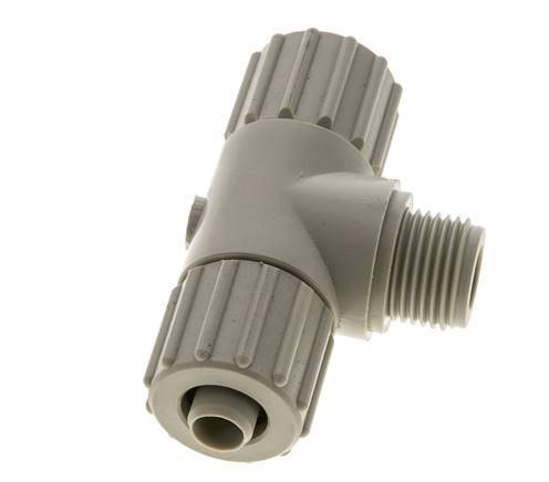 15x9mm & G1/2'' PP T-stuk Knelfitting Buitendraad 10bar Kunststof en Polyamide