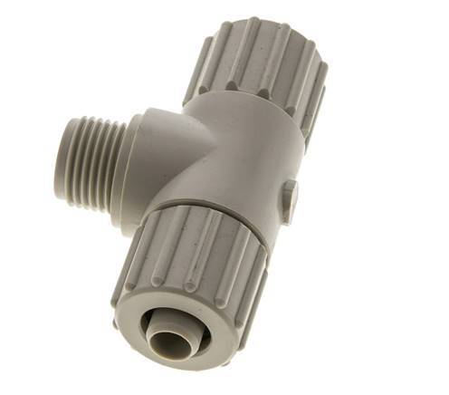 15x9mm & G1/2'' PP T-stuk Knelfitting Buitendraad 10bar Kunststof en Polyamide