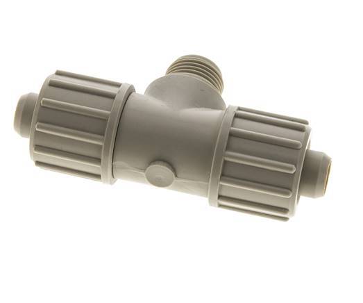 20x13mm & G1/2'' PP T-stuk Knelfitting Buitendraad 10bar Kunststof en Polyamide