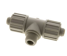 20x13mm & G1/2'' PP T-stuk Knelfitting Buitendraad 10bar Kunststof en Polyamide