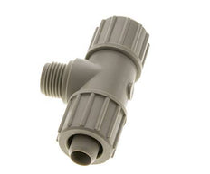 20x13mm & G1/2'' PP T-stuk Knelfitting Buitendraad 10bar Kunststof en Polyamide