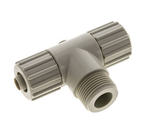 15x9mm & G3/4'' PP T-stuk Knelfitting Buitendraad 10bar Kunststof en Polyamide