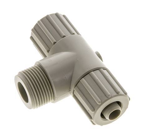 15x9mm & G3/4'' PP T-stuk Knelfitting Buitendraad 10bar Kunststof en Polyamide