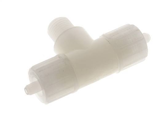 10x4mm & G1/4'' PVDF T-stuk Knelfitting Buitendraad 10bar Kunststof en Polyamide