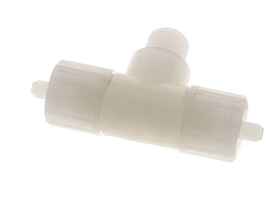 10x4mm & G1/4'' PVDF T-stuk Knelfitting Buitendraad 10bar Kunststof en Polyamide