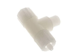 10x4mm & G1/4'' PVDF T-stuk Knelfitting Buitendraad 10bar Kunststof en Polyamide