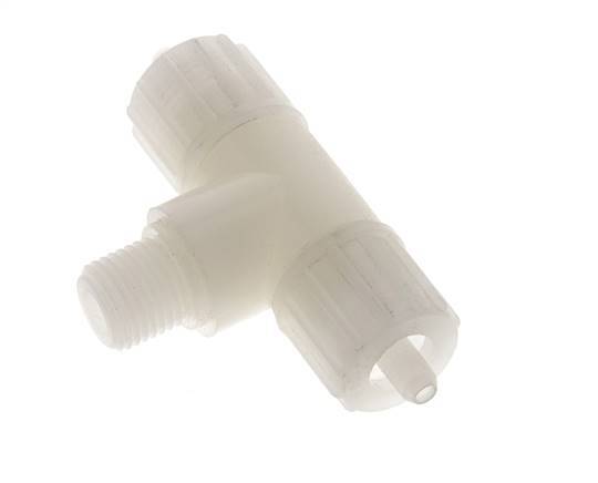 10x4mm & G1/4'' PVDF T-stuk Knelfitting Buitendraad 10bar Kunststof en Polyamide