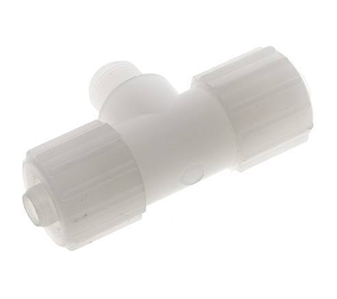 15x9mm & G3/8'' PVDF T-Shape Tee Compression Fitting with Male Threads 10 bar PVC and PA