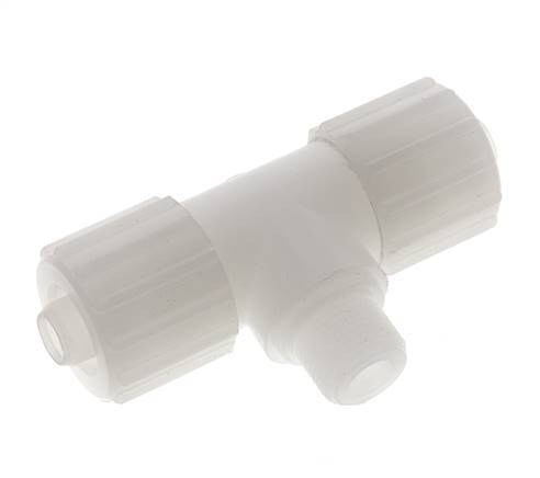 15x9mm & G3/8'' PVDF T-stuk Knelfitting Buitendraad 10bar Kunststof en Polyamide