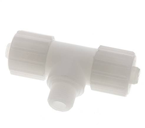 15x9mm & G3/8'' PVDF T-stuk Knelfitting Buitendraad 10bar Kunststof en Polyamide