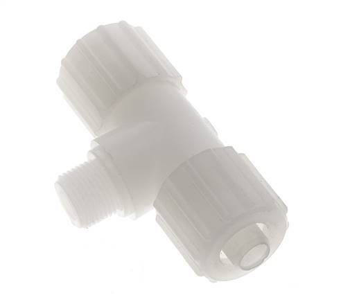 15x9mm & G3/8'' PVDF T-stuk Knelfitting Buitendraad 10bar Kunststof en Polyamide