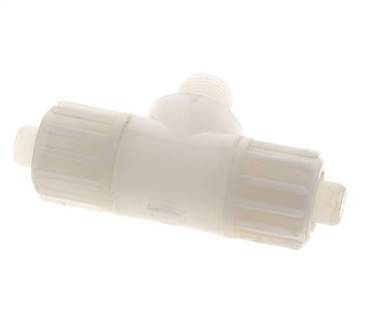 16x10mm & G3/8'' PVDF T-stuk Knelfitting Buitendraad 10bar Kunststof en Polyamide