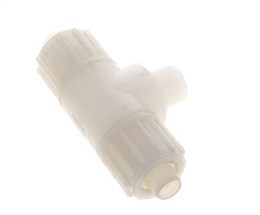 16x10mm & G3/8'' PVDF T-stuk Knelfitting Buitendraad 10bar Kunststof en Polyamide