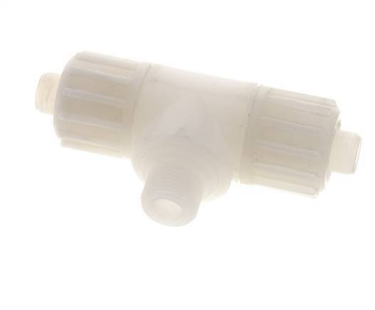 16x10mm & G3/8'' PVDF T-stuk Knelfitting Buitendraad 10bar Kunststof en Polyamide