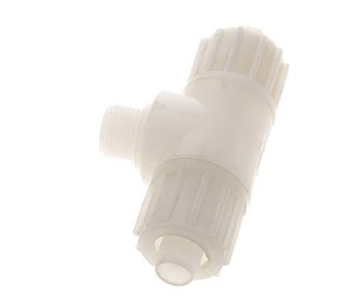 16x10mm & G3/8'' PVDF T-stuk Knelfitting Buitendraad 10bar Kunststof en Polyamide
