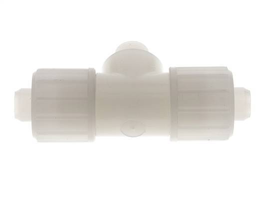 20x13mm & G3/8'' PVDF T-stuk Knelfitting Buitendraad 10bar Kunststof en Polyamide