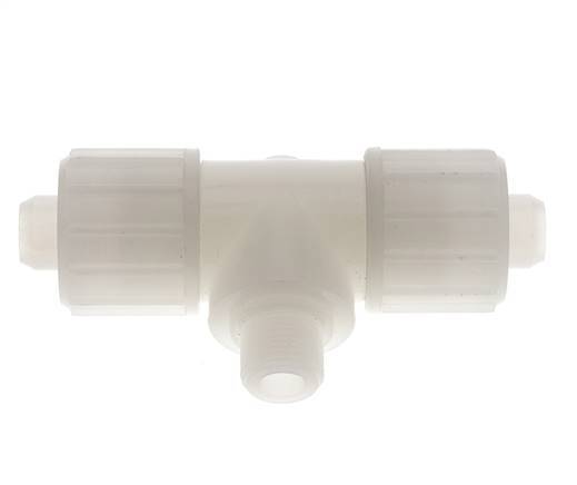 20x13mm & G3/8'' PVDF T-stuk Knelfitting Buitendraad 10bar Kunststof en Polyamide