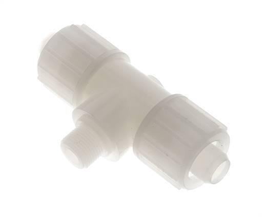 20x13mm & G3/8'' PVDF T-stuk Knelfitting Buitendraad 10bar Kunststof en Polyamide