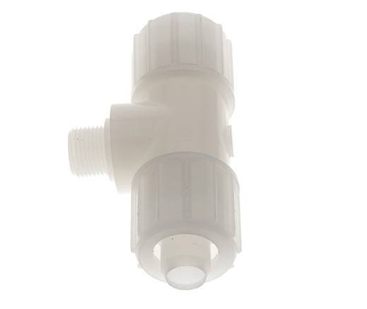 20x13mm & G3/8'' PVDF T-stuk Knelfitting Buitendraad 10bar Kunststof en Polyamide