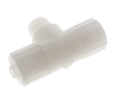 15x9mm & G1/2'' PVDF T-stuk Knelfitting Buitendraad 10bar Kunststof en Polyamide