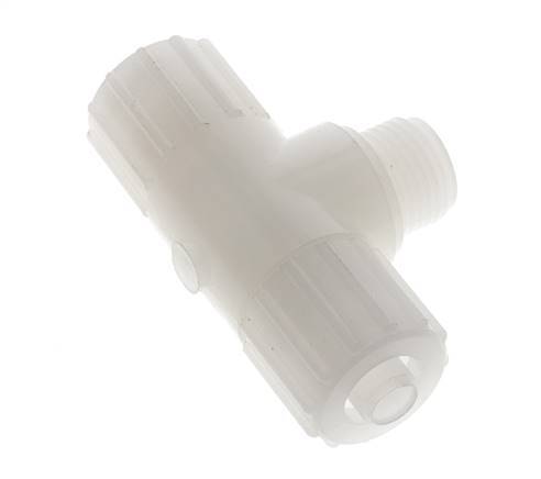 15x9mm & G1/2'' PVDF T-stuk Knelfitting Buitendraad 10bar Kunststof en Polyamide