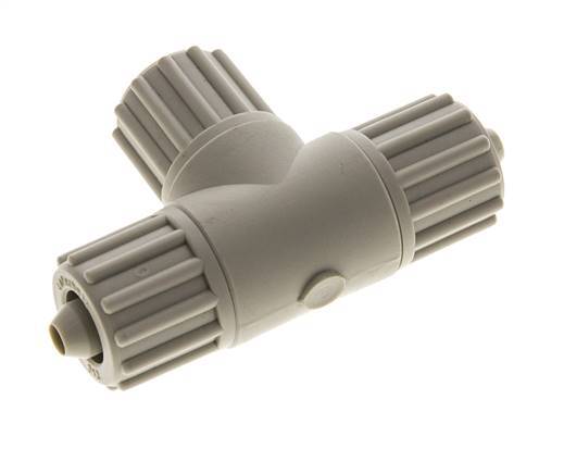 12x6mm Pp T-stuk Knelfitting 10bar Kunststof en Polyamide