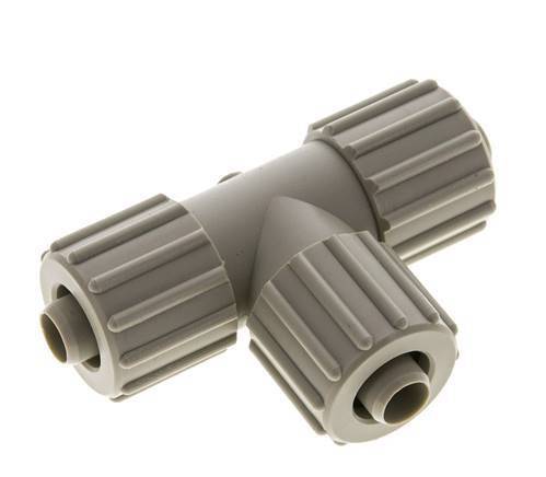 15x9mm Pp T-stuk Knelfitting 10bar Kunststof en Polyamide