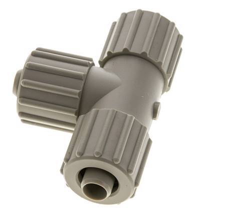 15x9mm Pp T-stuk Knelfitting 10bar Kunststof en Polyamide