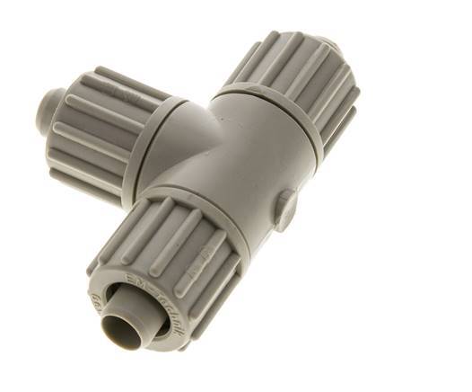 16x10mm Pp T-stuk Knelfitting 10bar Kunststof en Polyamide