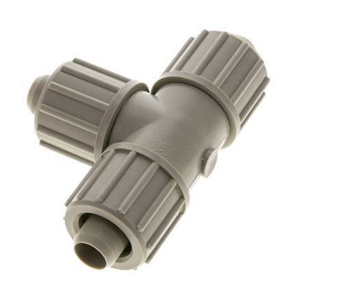 20x13mm Pp T-stuk Knelfitting 10bar Kunststof en Polyamide