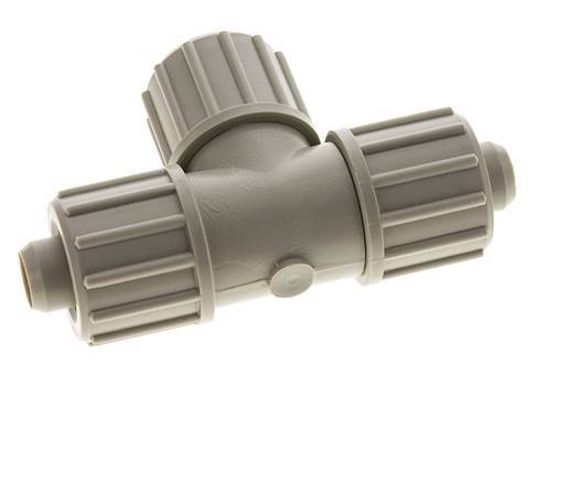 20x13mm Pp T-stuk Knelfitting 10bar Kunststof en Polyamide