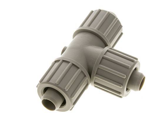 20x13mm Pp T-stuk Knelfitting 10bar Kunststof en Polyamide