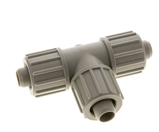 20x13mm Pp T-stuk Knelfitting 10bar Kunststof en Polyamide