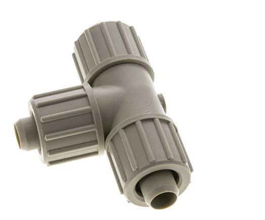20x13mm Pp T-stuk Knelfitting 10bar Kunststof en Polyamide