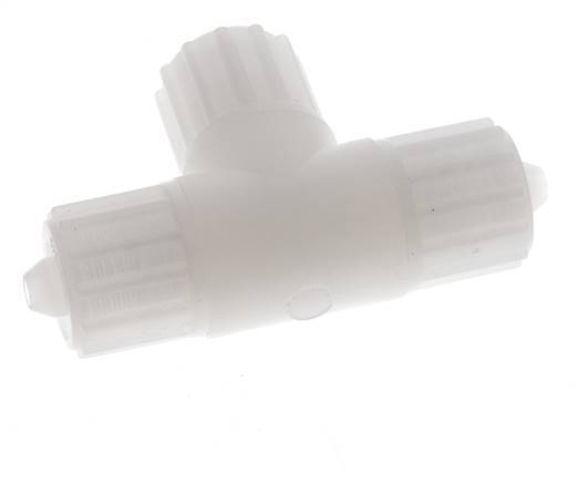 12x6mm Pvdf T-stuk Knelfitting 10bar Kunststof en Polyamide