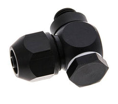 7x4mm & G1/8'' Aluminum Elbow Compression Fitting with Male Threads 10 bar PVC and PA